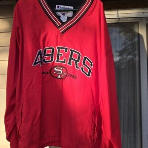 Champion Red 49ers V-Neck Pullover